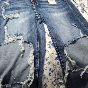 Andre by Unit sweater cream in color size lg. Nwt $35, Risen boutique jeans $55